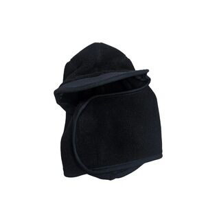 REI Vintage Balaclava Hood UnisexBlack Fleece Brimmed Neck‎ Wrap Winter Gorpcore
